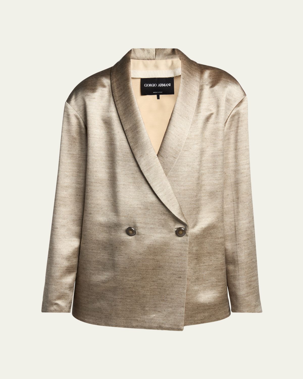 Giorgio Armani Silk Double-Breasted Blazer Jacket