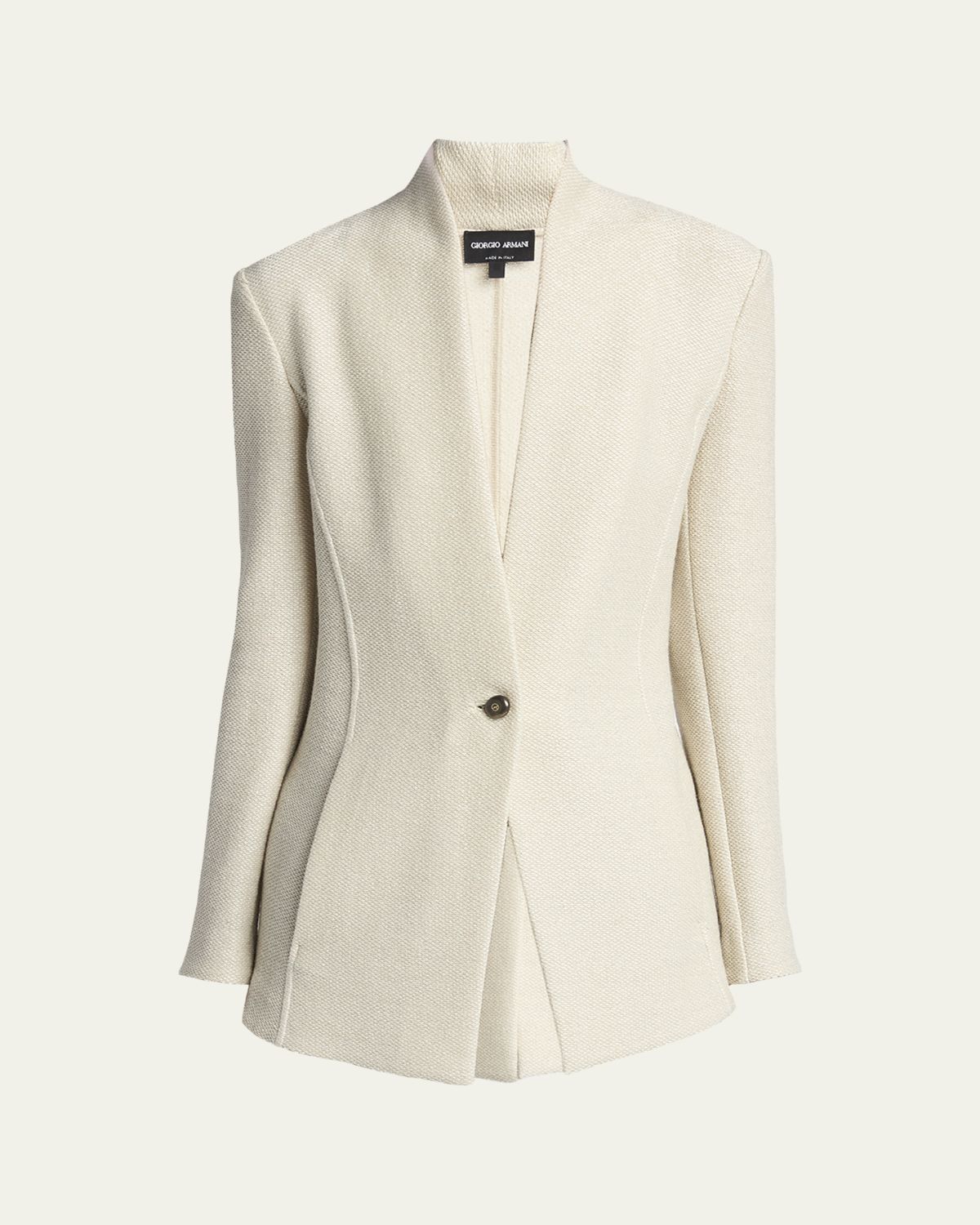 Giorgio Armani Single-Breasted Tweed Blazer Jacket