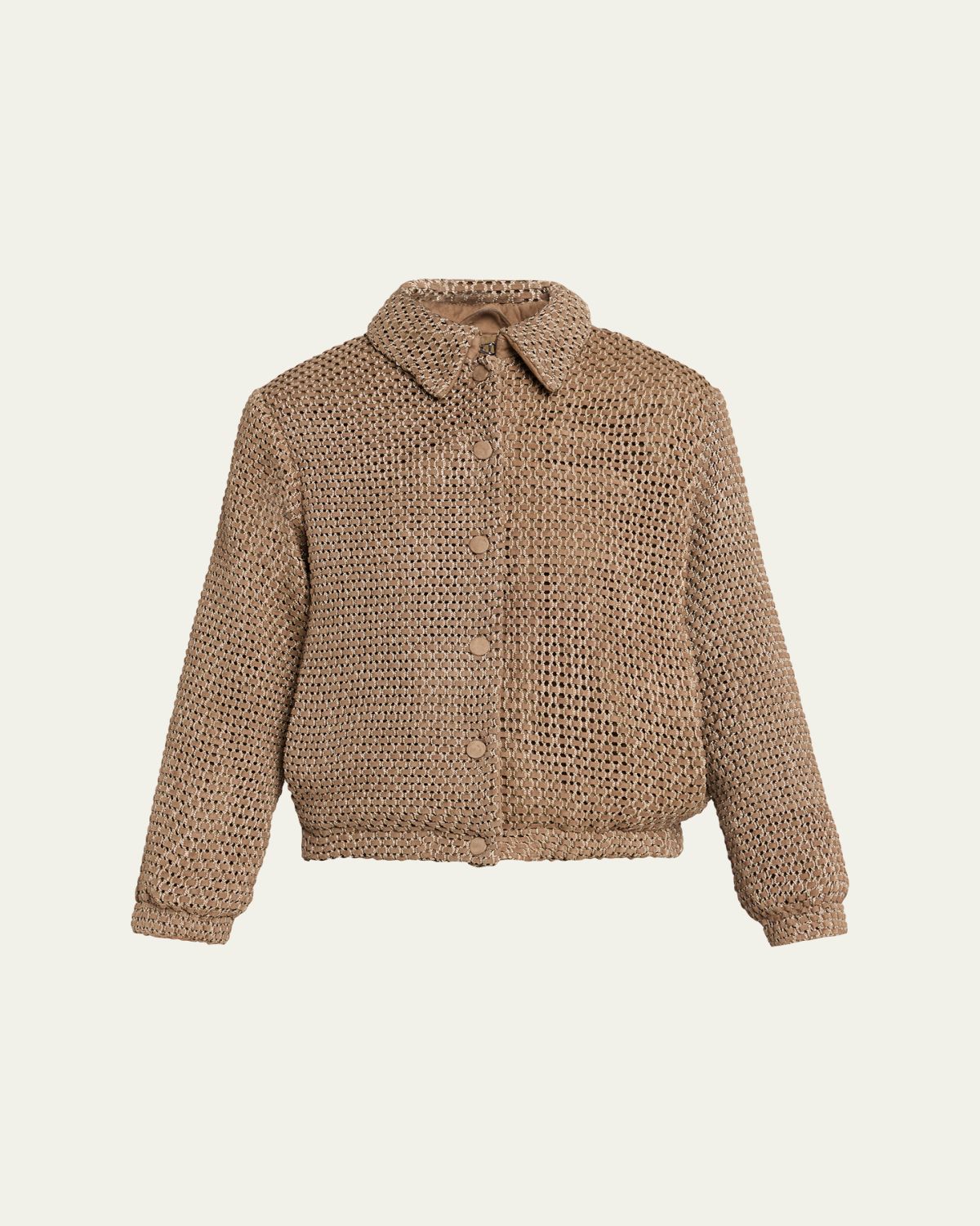 Giorgio Armani Woven Leather Blouson Jacket