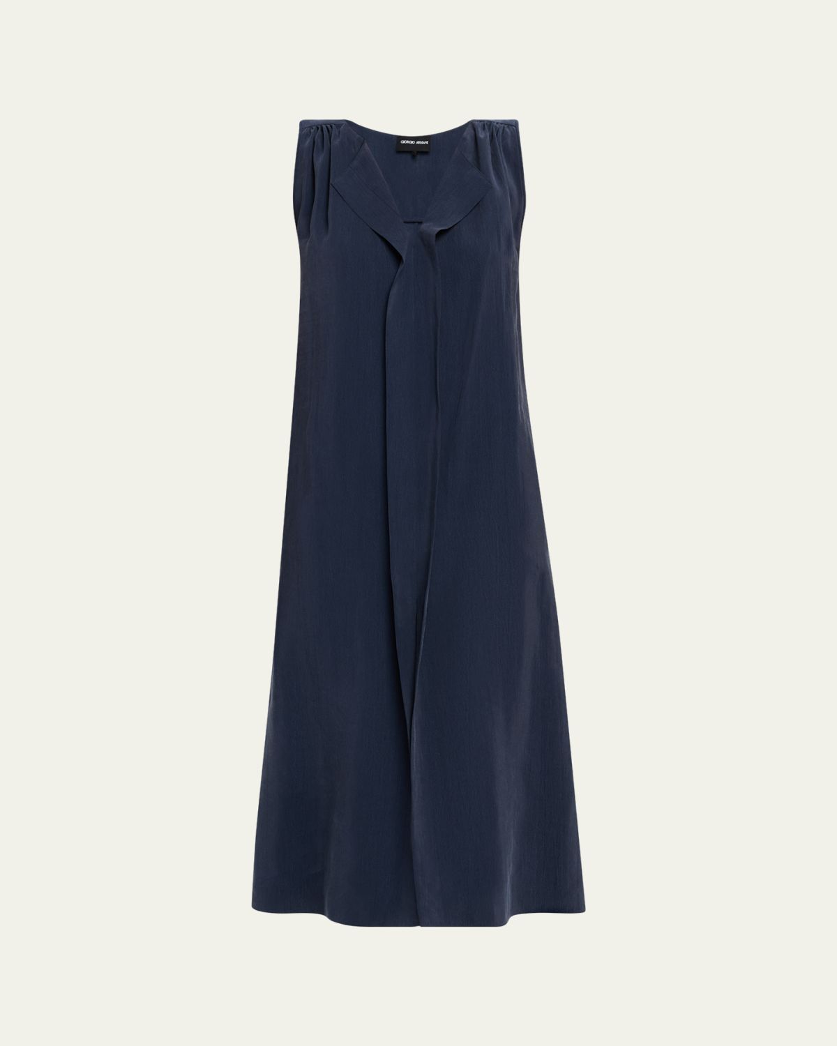 Giorgio Armani Technical Silk Sleeveless Midi Shirtdress