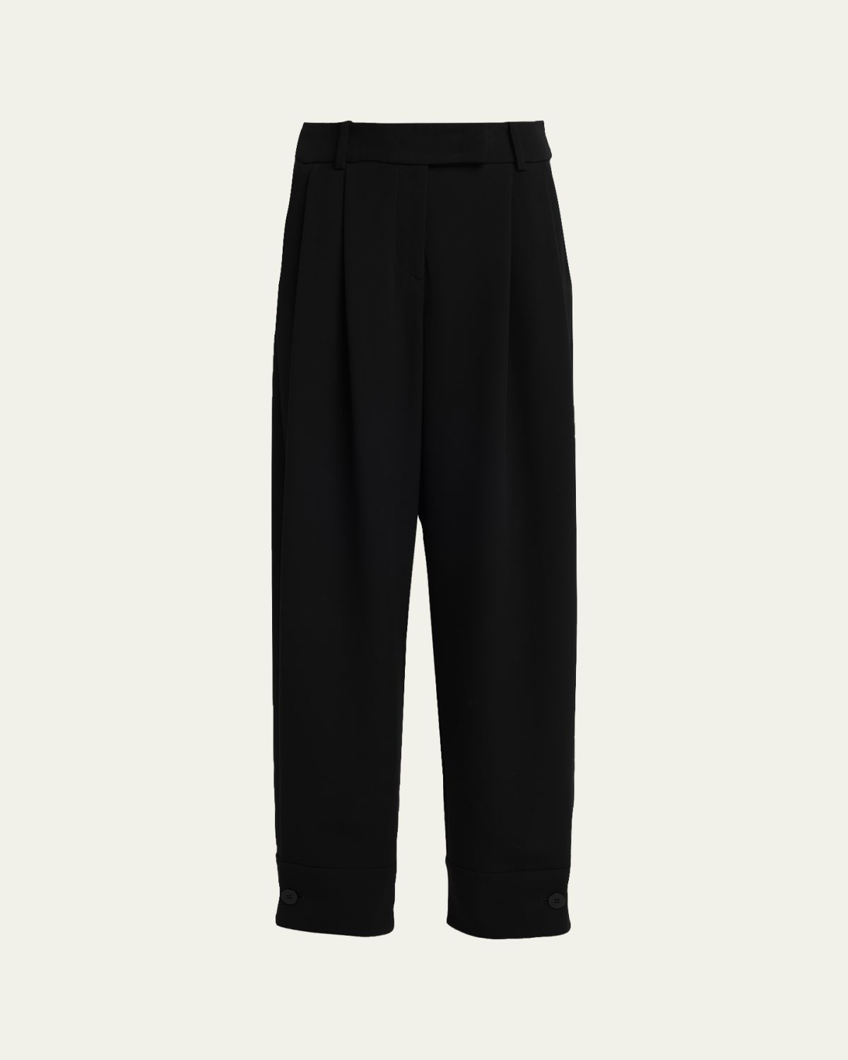 Giorgio Armani Pleated Silk Wide-Leg Cuffed Trousers