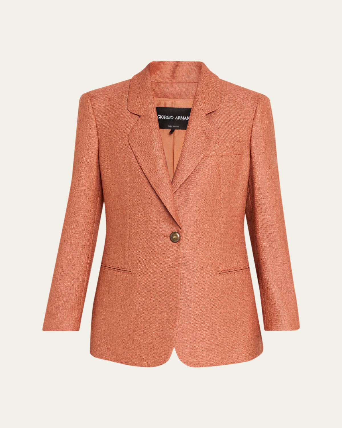 Giorgio Armani Silk-Wool Single-Breasted Blazer Jacket