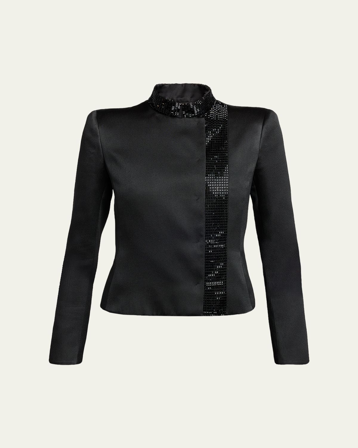 Giorgio Armani Embroidered Silk Single-Breasted Jacket | Thumbnail 6 Giorgio Armani Embroidered Silk Single-Breasted Jacket | Thumbnail 6