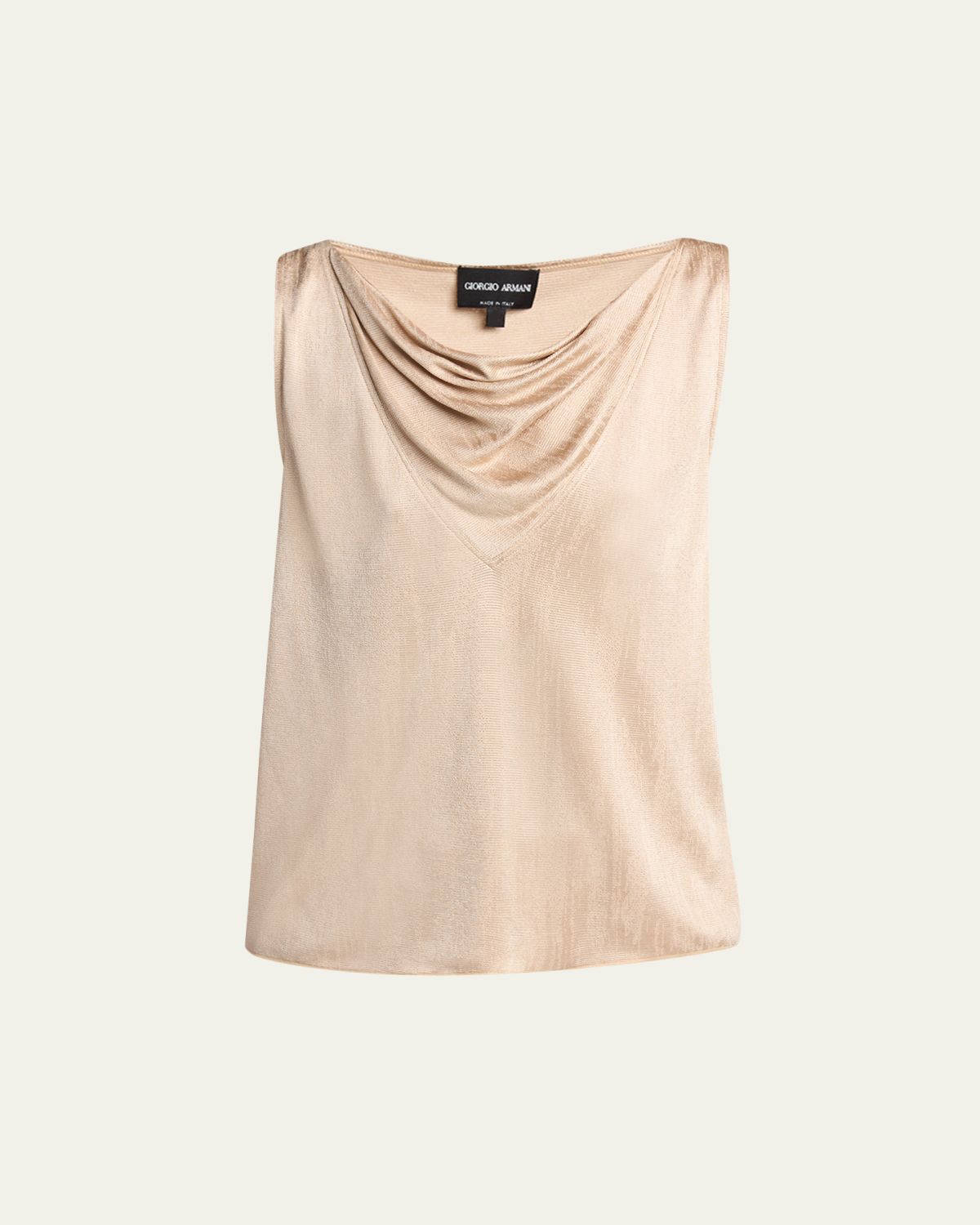 Giorgio Armani Cowl-Neck Metallic Jersey Top