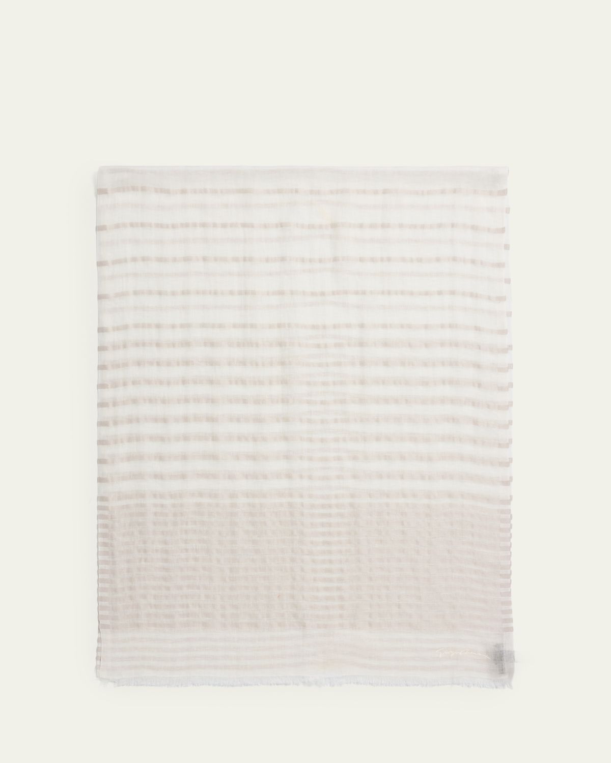 Giorgio Armani Striped Linen-Cotton Jacquard Stole, 80" x 28"