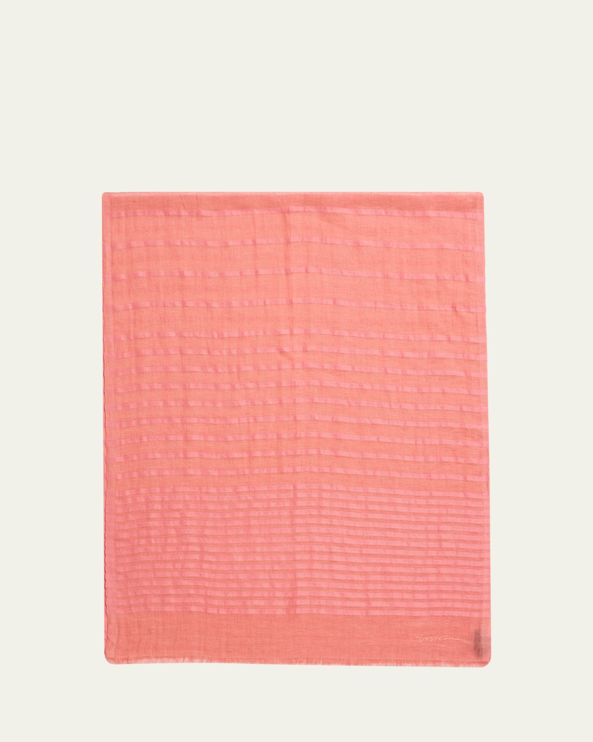 Giorgio Armani Striped Linen-Cotton Jacquard Stole, 80" x 28"