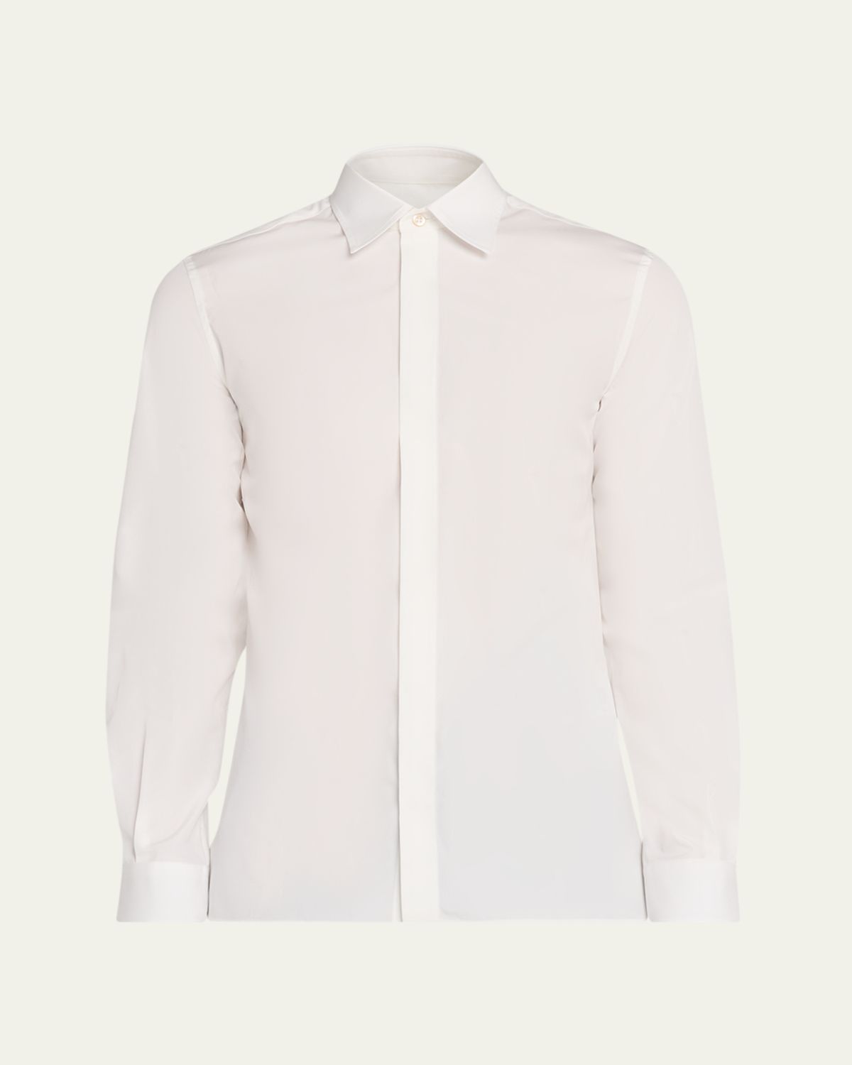 Valentino Garavani Men 's Solid Cotton Hidden-Placket Sport Shirt