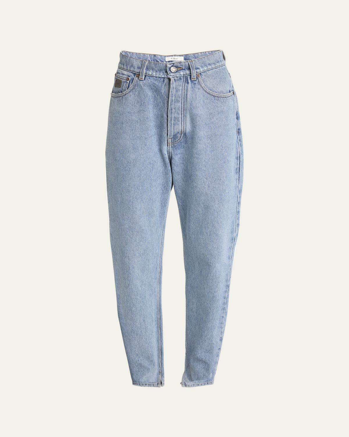 Chloe Split-Hem Barrel-Leg Jeans