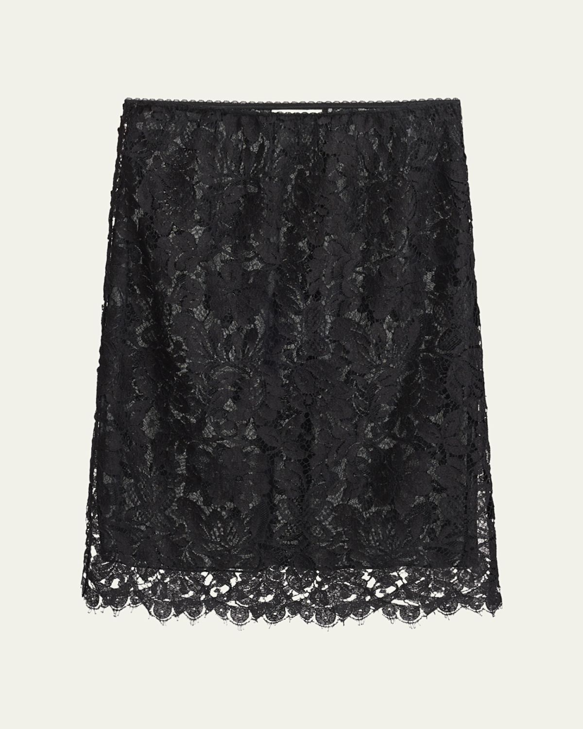 Chloe High-Waist Floral Lace Pull-On Skirt