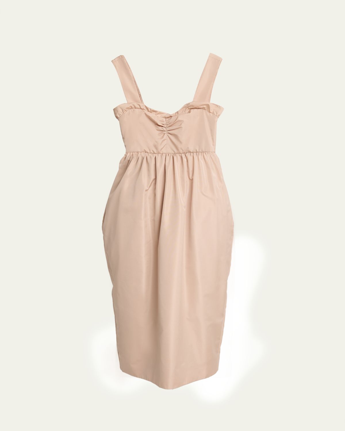 Chloe Ruffle Sweetheart-Neck Sleeveless Technical Taffeta Midi Dress