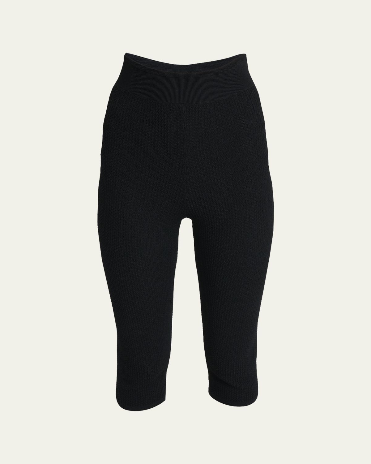 Chloe Honeycomb Stretch Knit Skinny-Leg Capri Pants