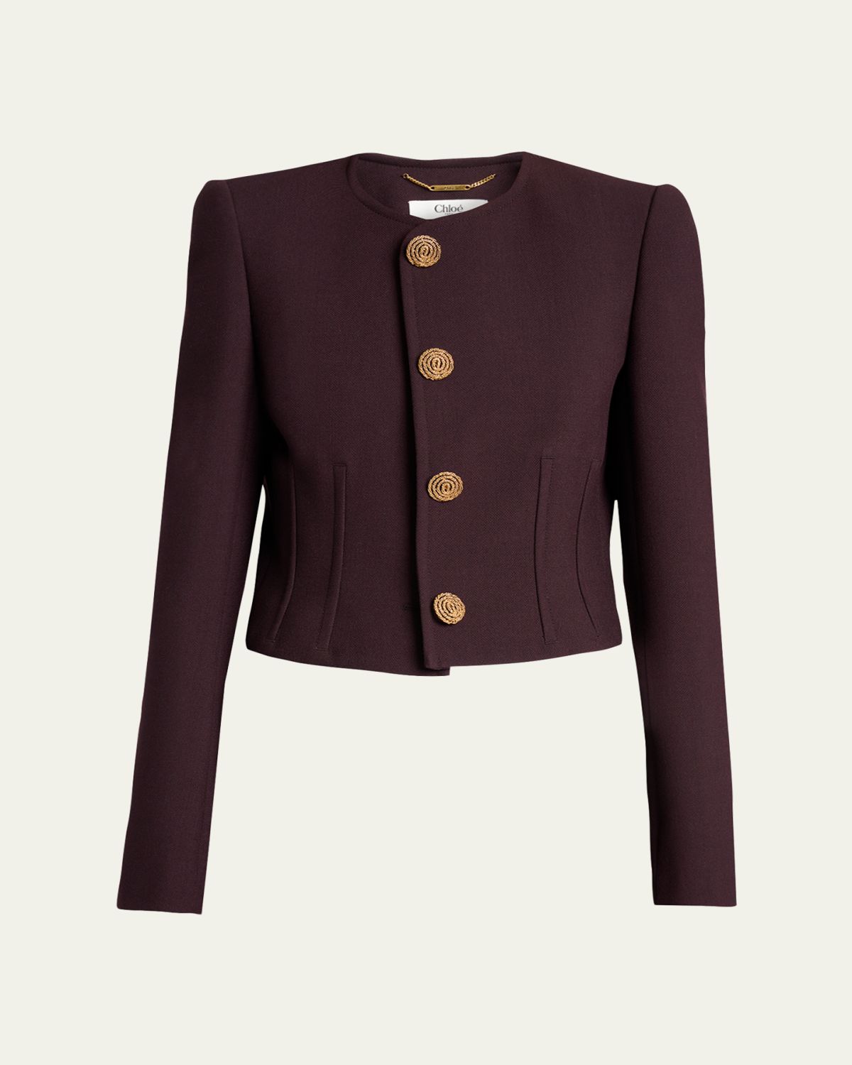 Chloe Wool Crepe SIngle-Breasted Jacket