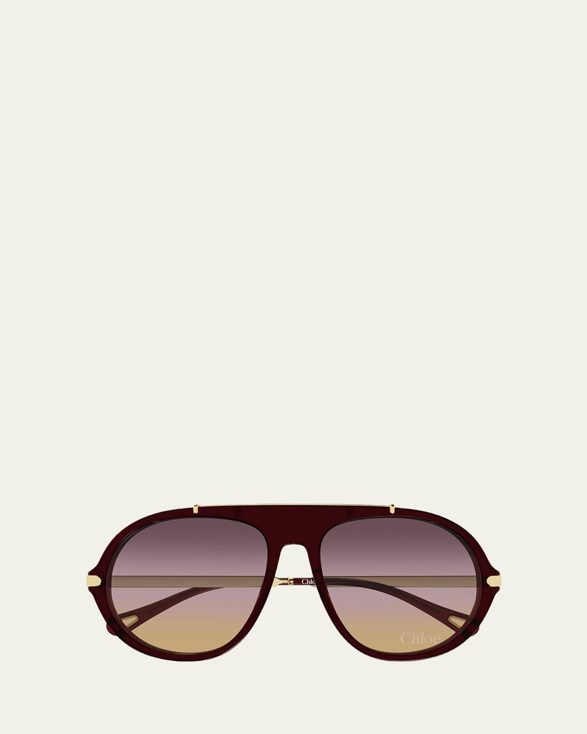 Chloe 58mm Acetate & Metal Aviator Sunglasses