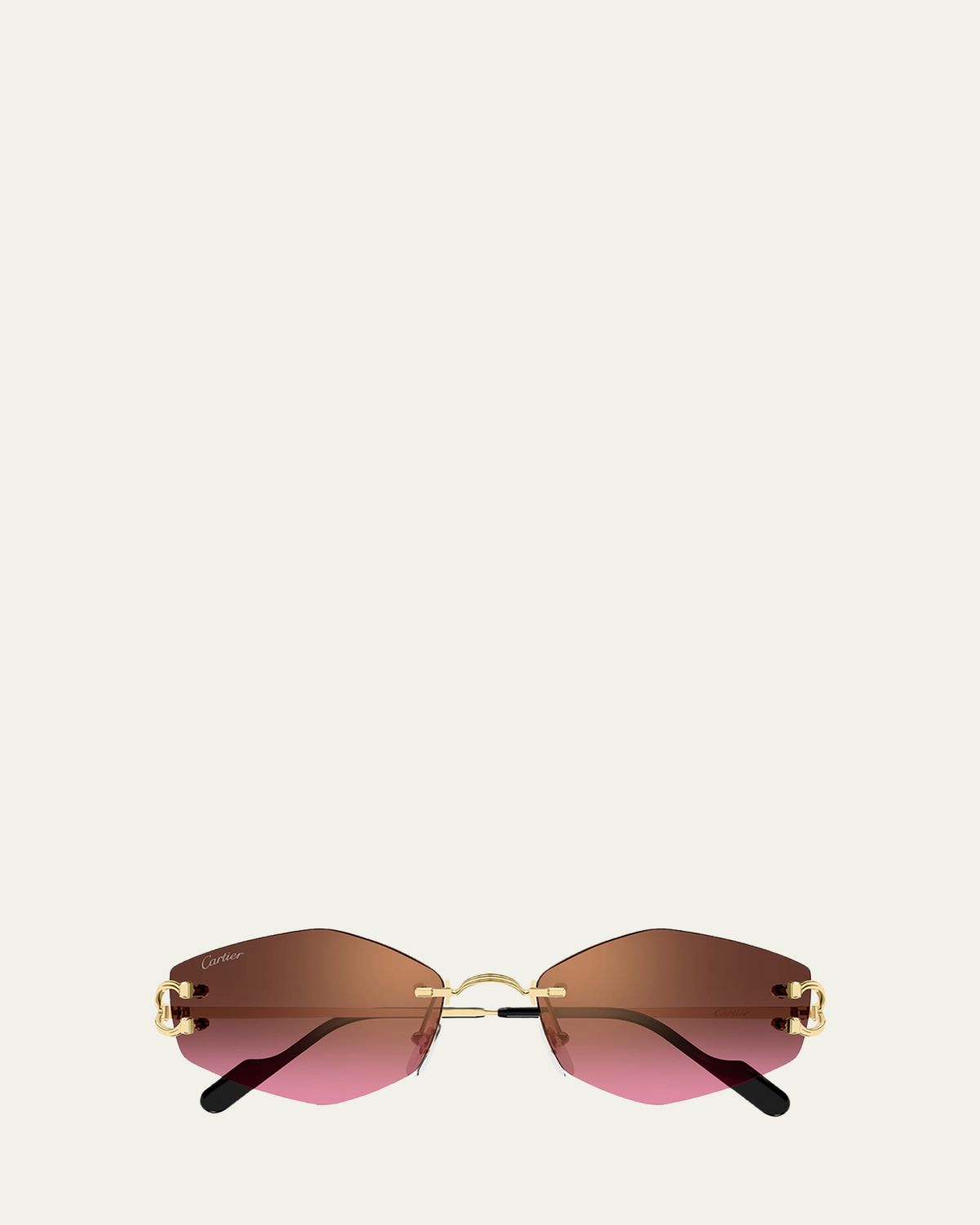 Cartier 56mm Geometric Oval Sunglasses