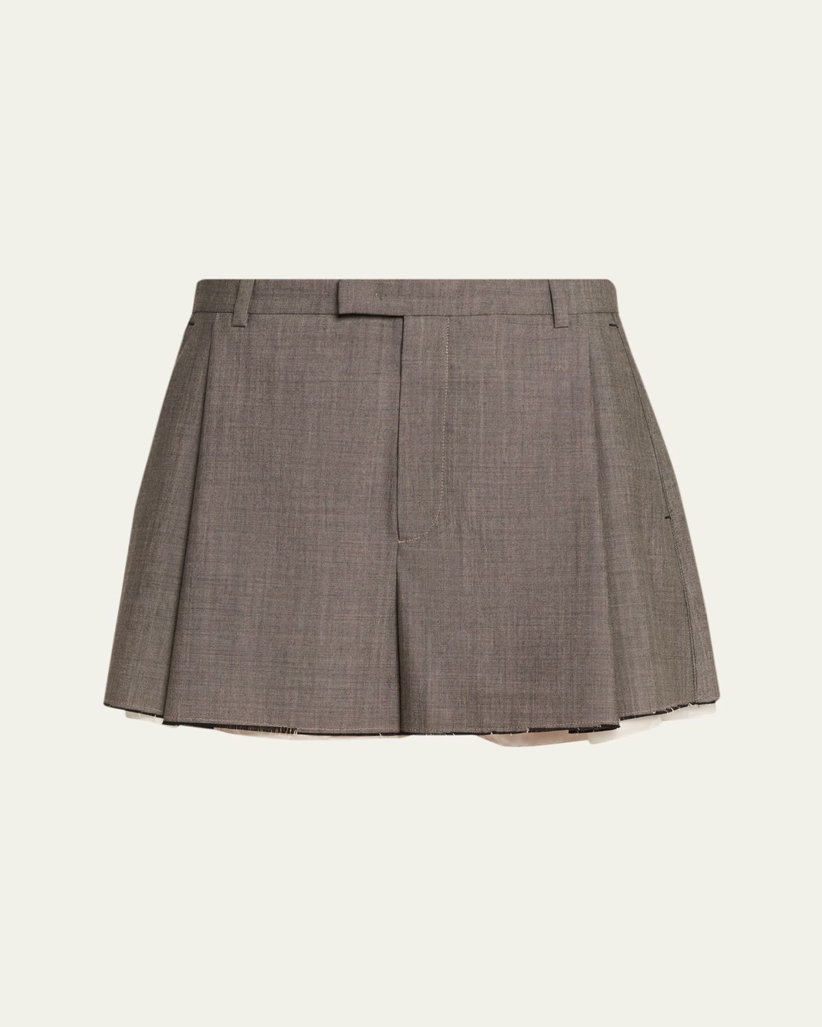 NACKIYE Pleated Split Tailored Shorts