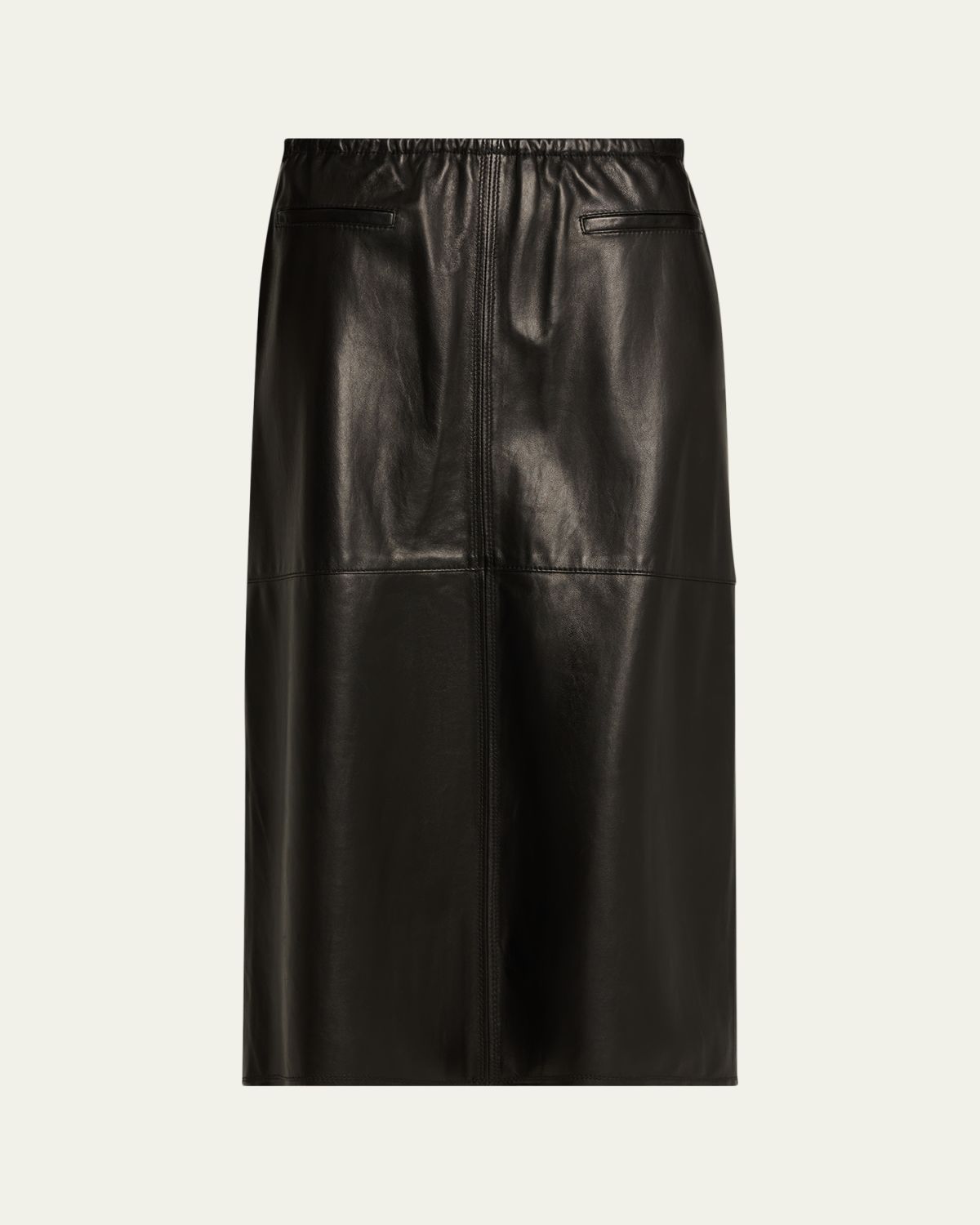 NACKIYE Runway Leather Midi Skirt