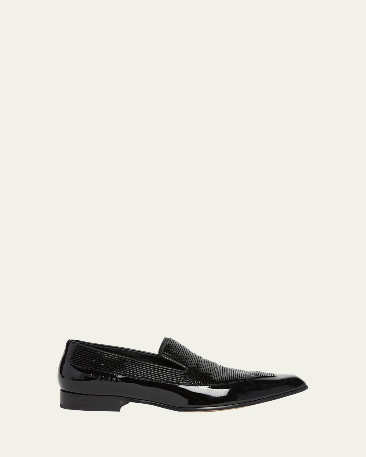 McQueen Men 's Artie Beaded Leather Loafers