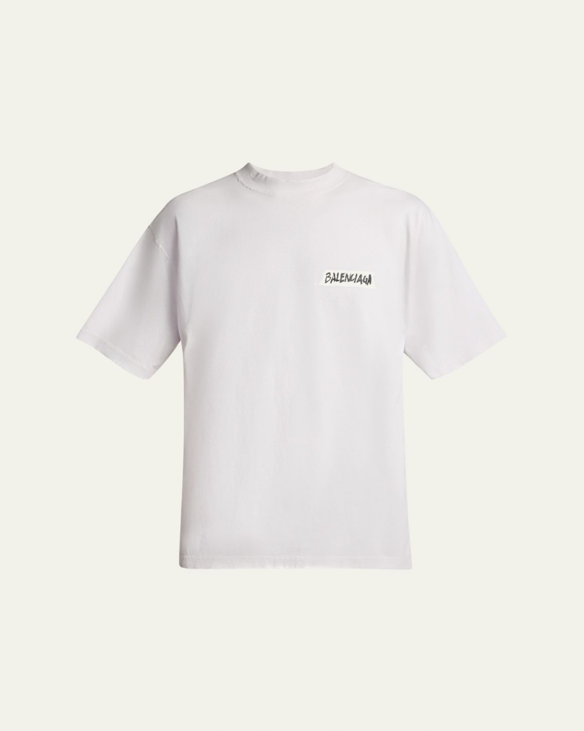 Balenciaga Men's Jersey Masking Tape Logo T-Shirt