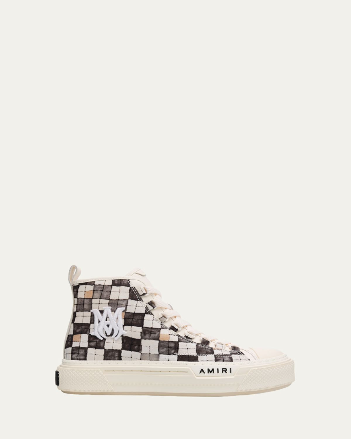 Amiri Men's Checkered Court Canvas High-Top Sneakers