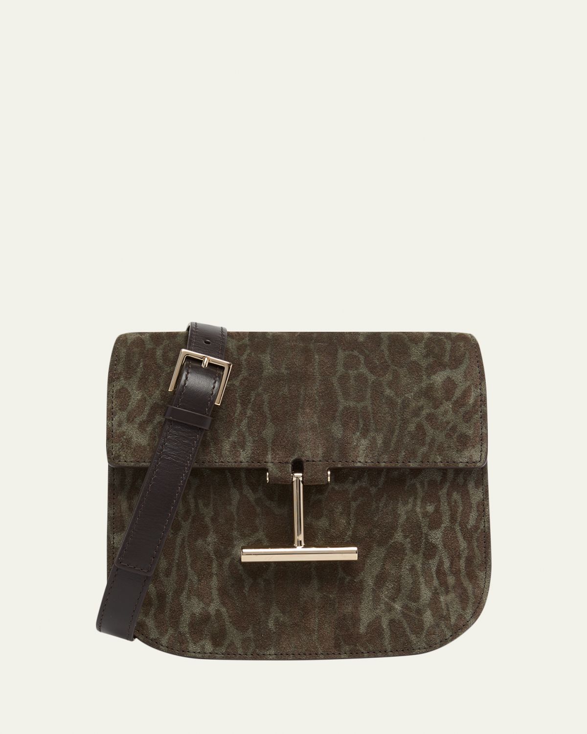 TOM FORD Tara Mini Crossbody Bag in Ocelot-Printed Suede