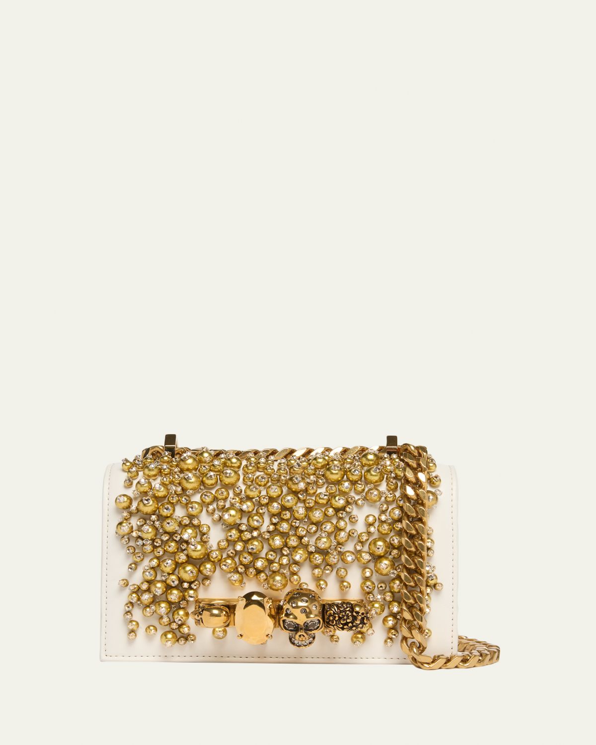 McQueen Mini Crystal Beaded Satchel Shoulder Bag