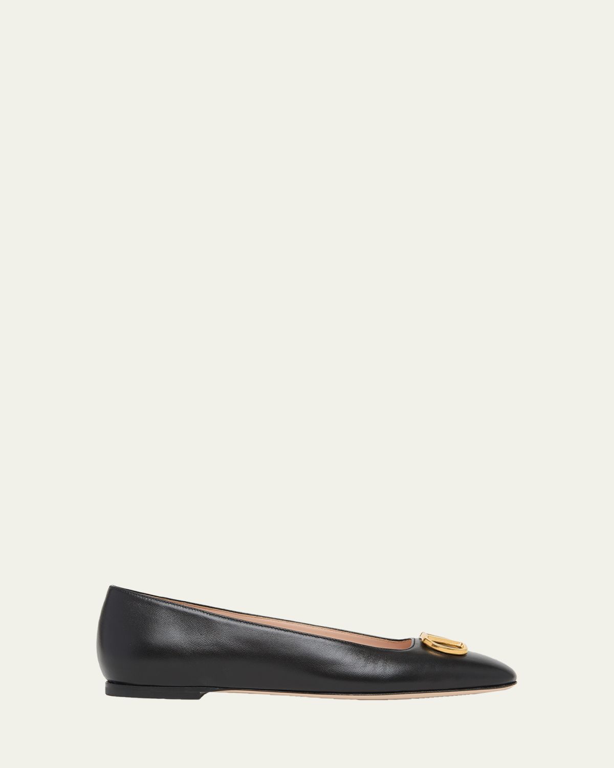 Valentino Garavani VLogo Signature Leather Ballerina Flats