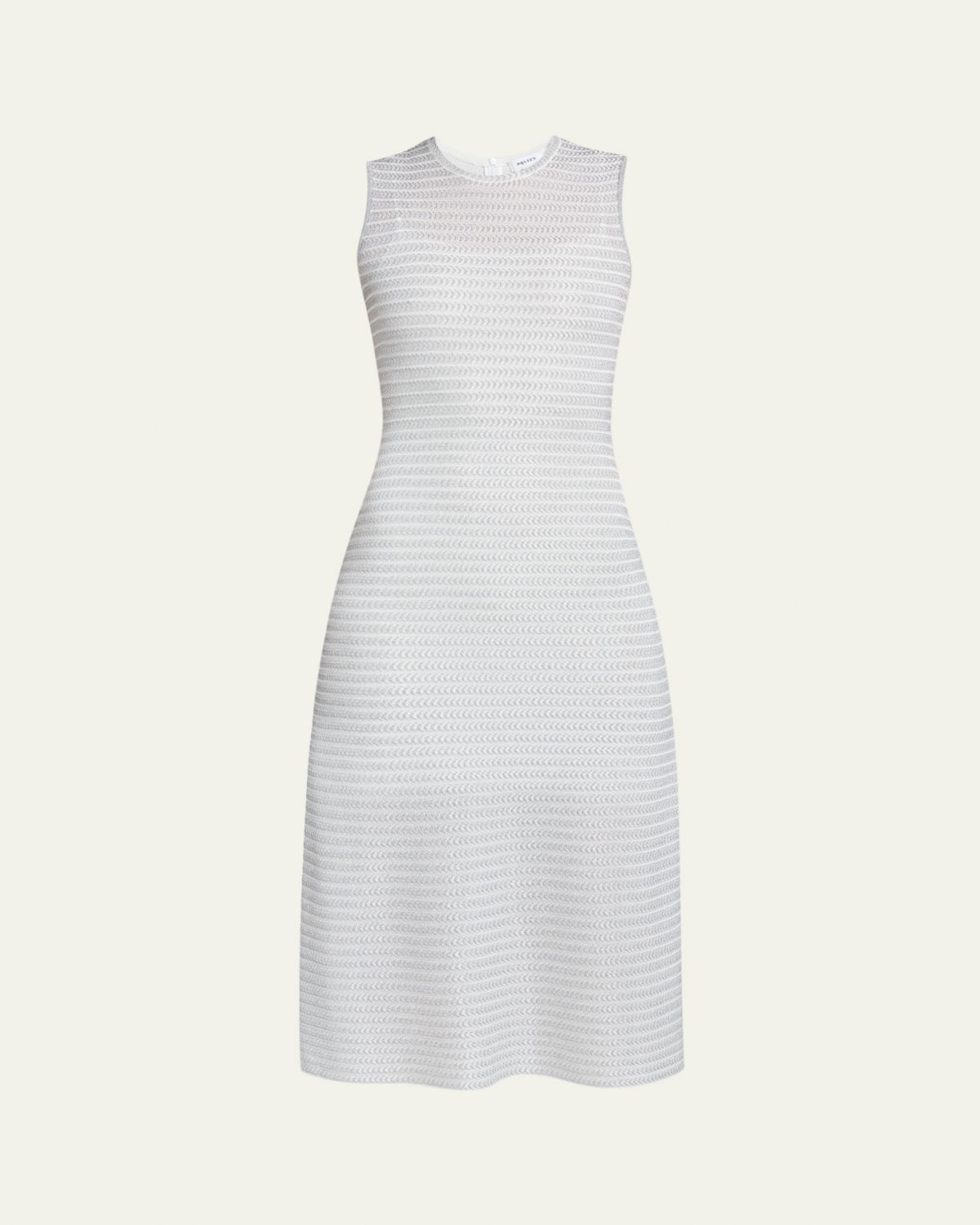 McQueen Sleeveless Shimmer A-Line Midi Dress