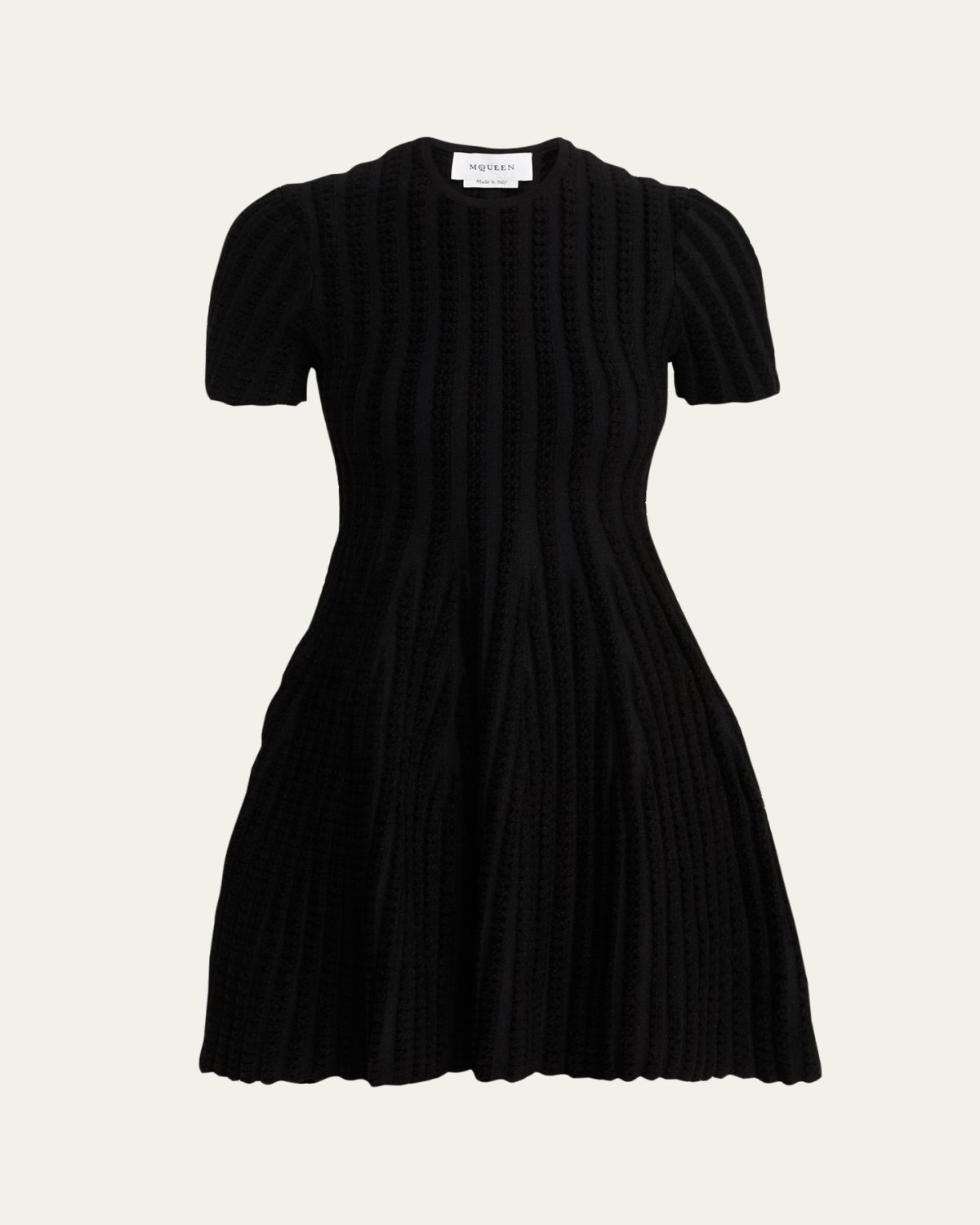 McQueen Chenille-Striped Viscose Mini Dress