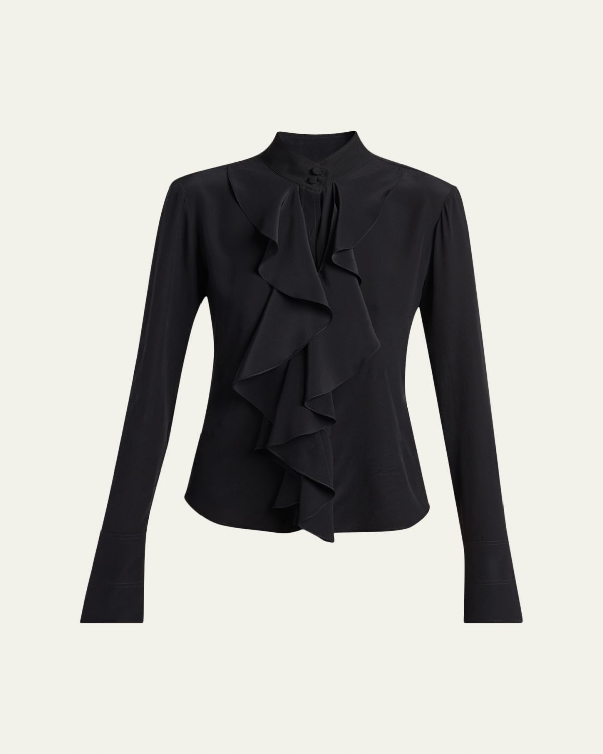 McQueen Ruffle Crepe De Chine Shirt
