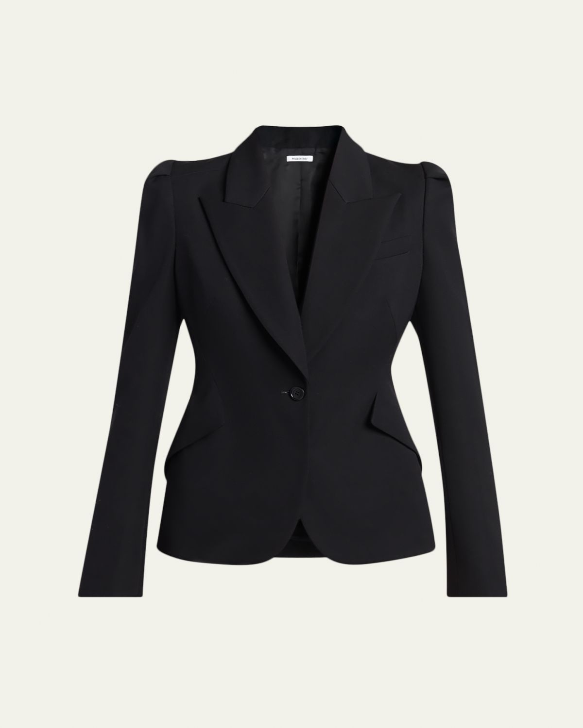 McQueen Puff-Sleeve Grain De Poudre Jacket
