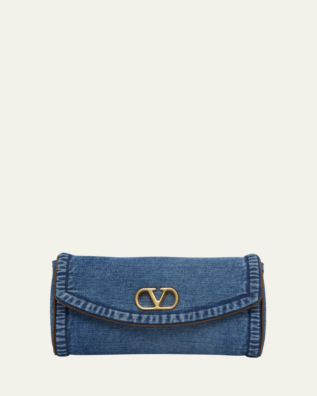 Valentino Garavani DeVain Small Denim VLogo Shoulder Bag | Thumbnail 4