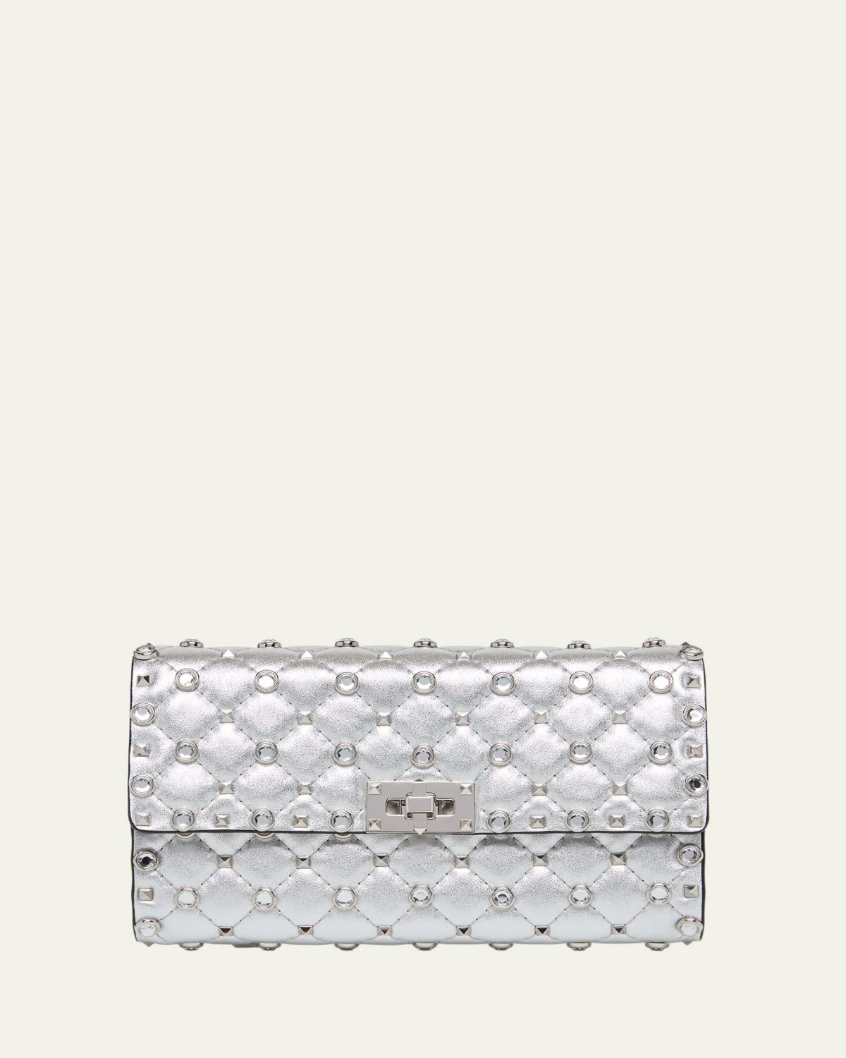 Valentino Garavani Quilted Metallic Leather Rockstud & Rhinestone Shoulder Bag | Thumbnail 6 Valentino Garavani Quilted Metallic Leather Rockstud & Rhinestone Shoulder Bag | Thumbnail 6