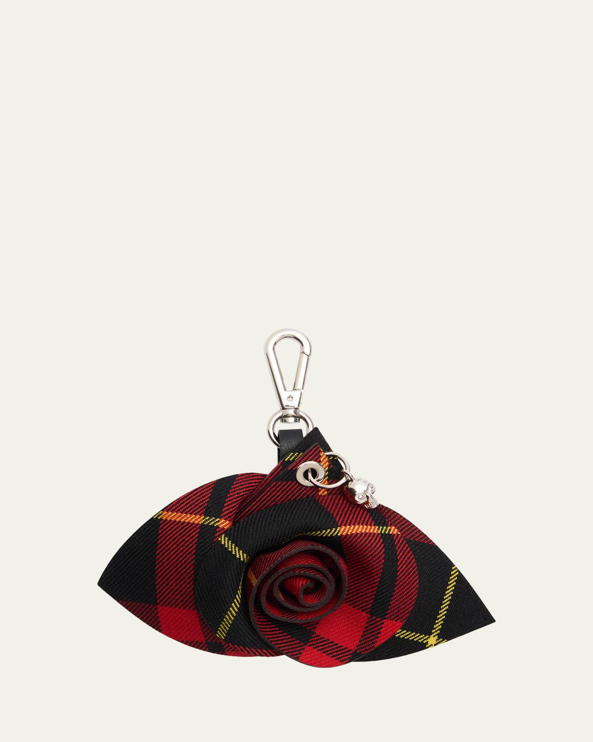 McQueen Rose Tartan Bag Charm