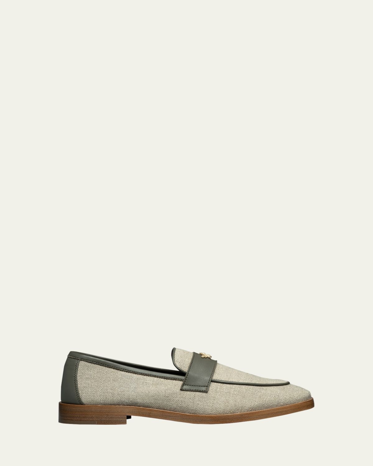 Bougeotte Linen and Leather Loafers