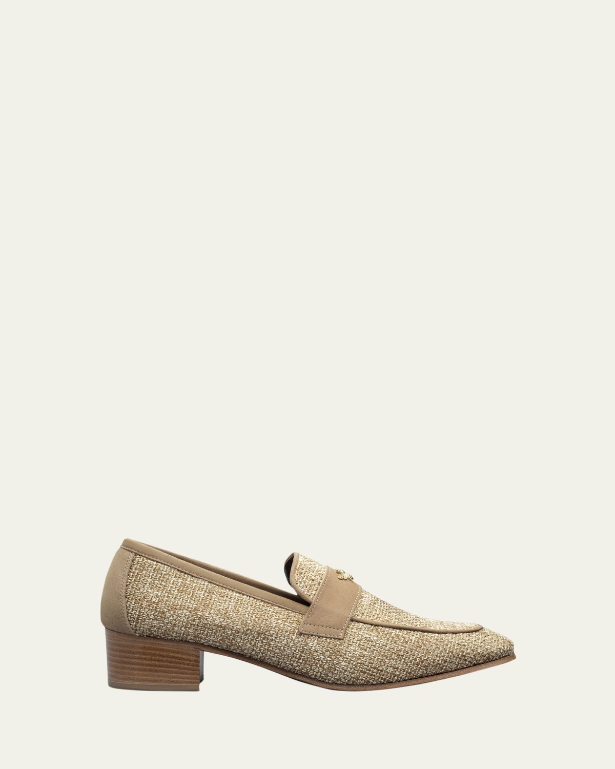 Bougeotte 35mm Raffia Block-Heel Loafers