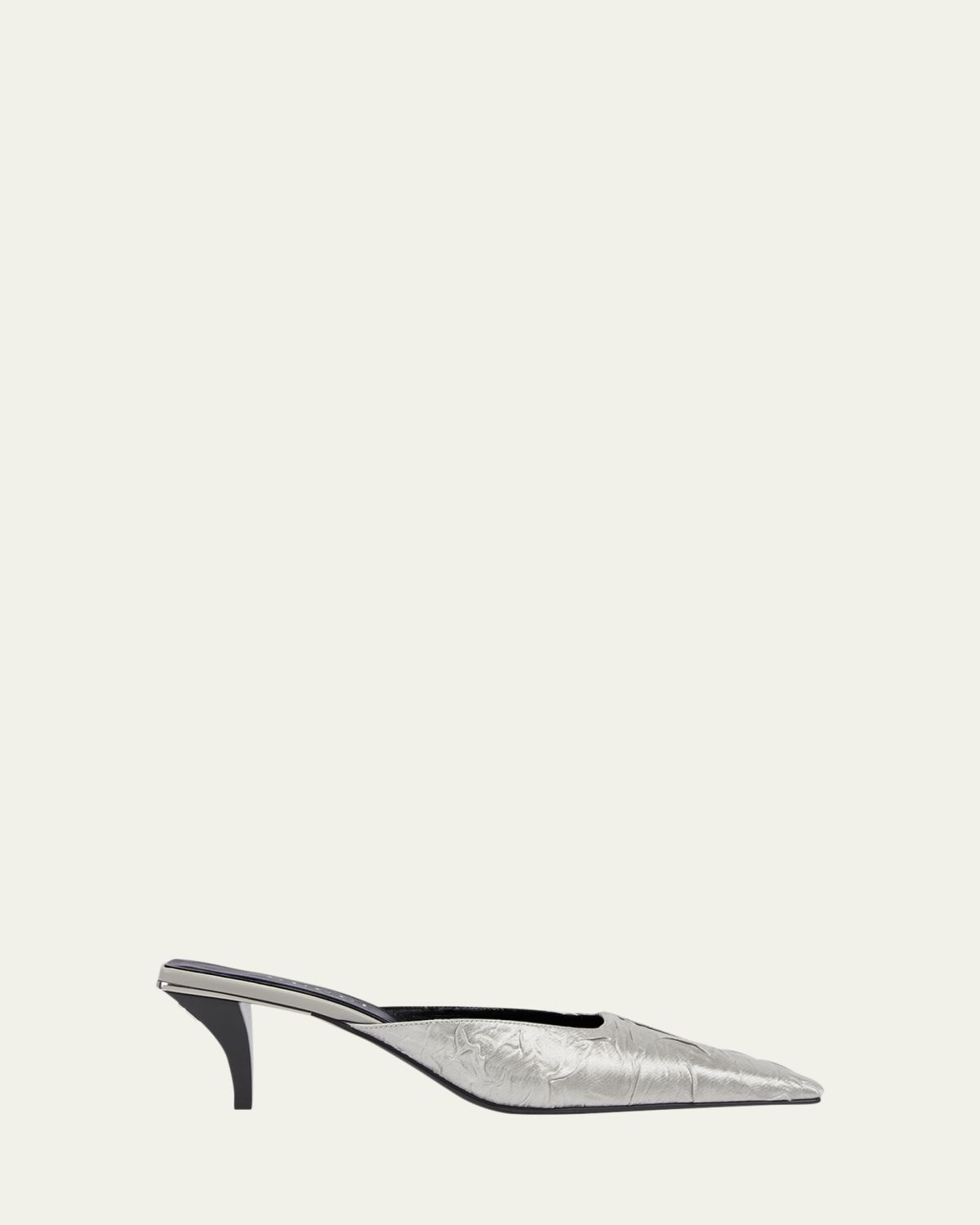 Gucci 55mm Textured Metallic Silk Mule Pumps