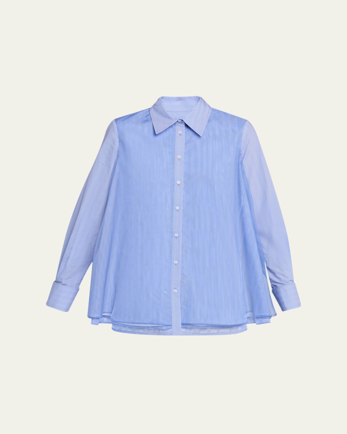 Brandon Maxwell Vaughn Frothy Layered Button-Down Shirt | Thumbnail 6