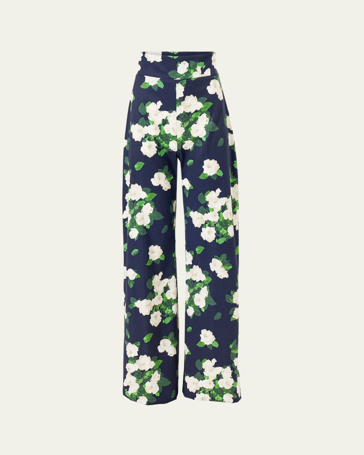 Carolina Herrera Diane High-Rise Floral Wide-Leg Pants