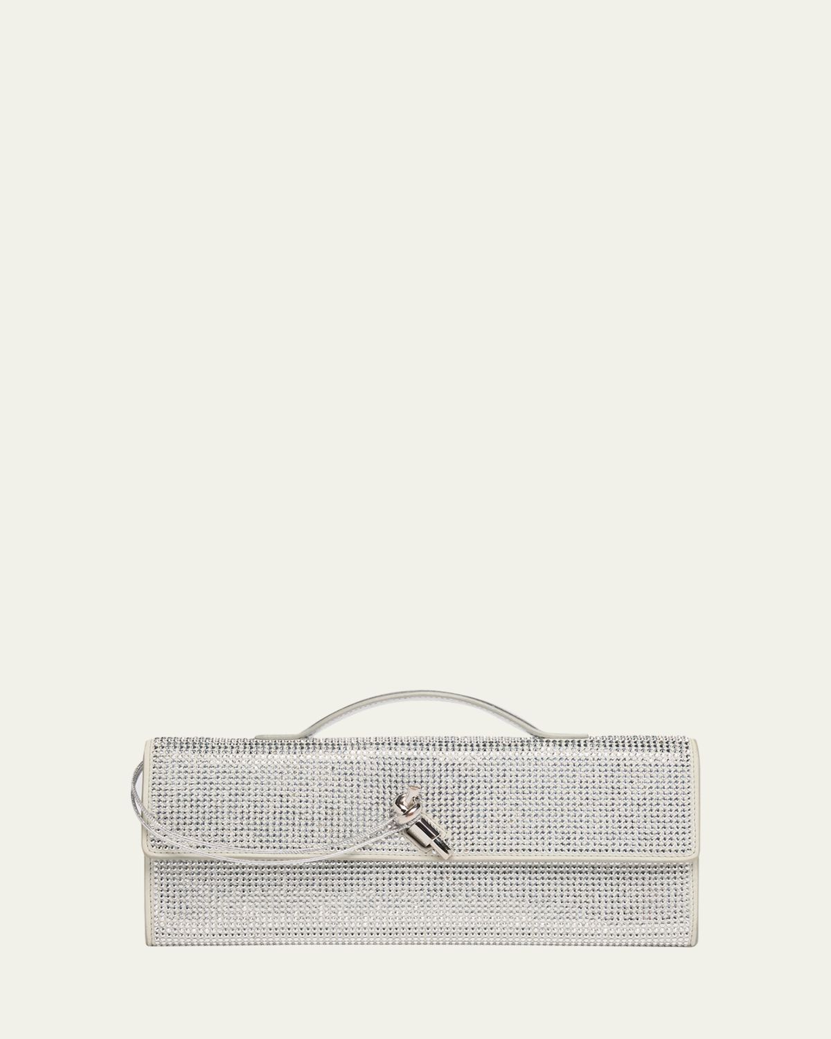 Bottega Veneta Andiamo Crystal Leather Clutch Bag