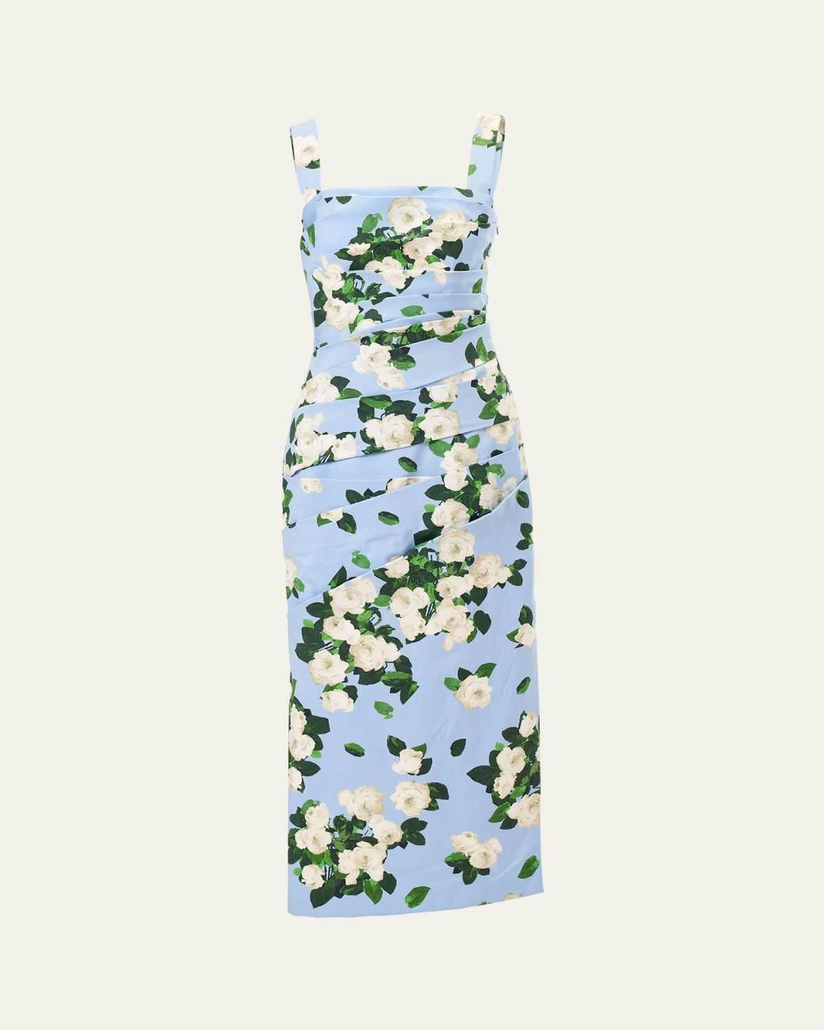 Carolina Herrera Draped Floral Cotton Sleeveless Midi Dress | Thumbnail 5 Carolina Herrera Draped Floral Cotton Sleeveless Midi Dress | Thumbnail 5