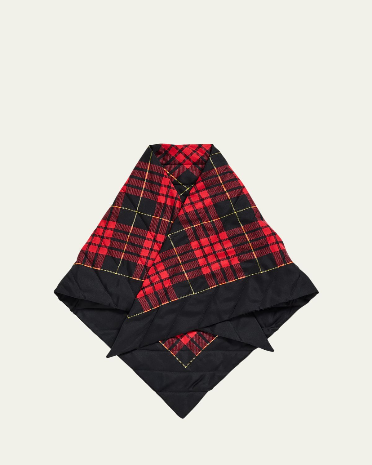 McQueen Quilted Tartan Triangular Scarf