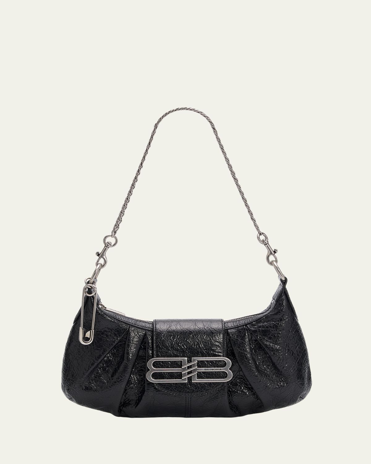 Balenciaga Arena Pleated Leather Shoulder Bag
