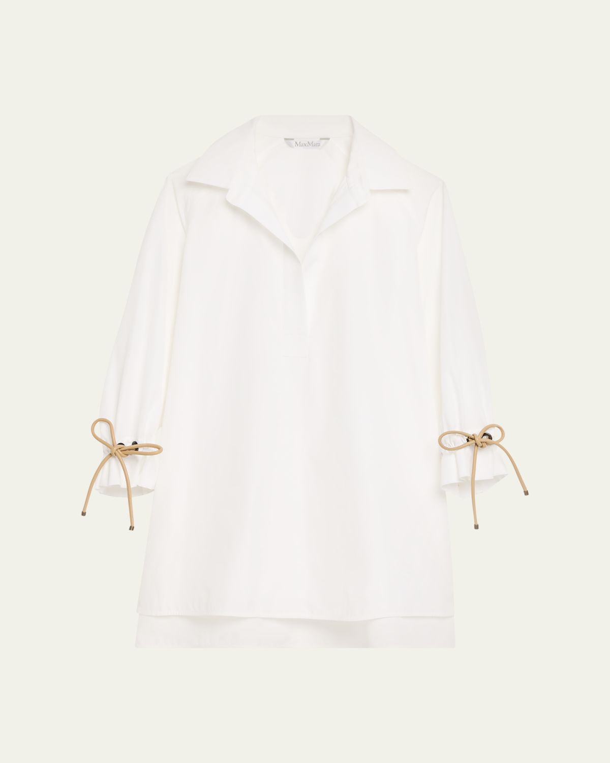 Max Mara Raglan-Sleeve Cotton Poplin Blouse