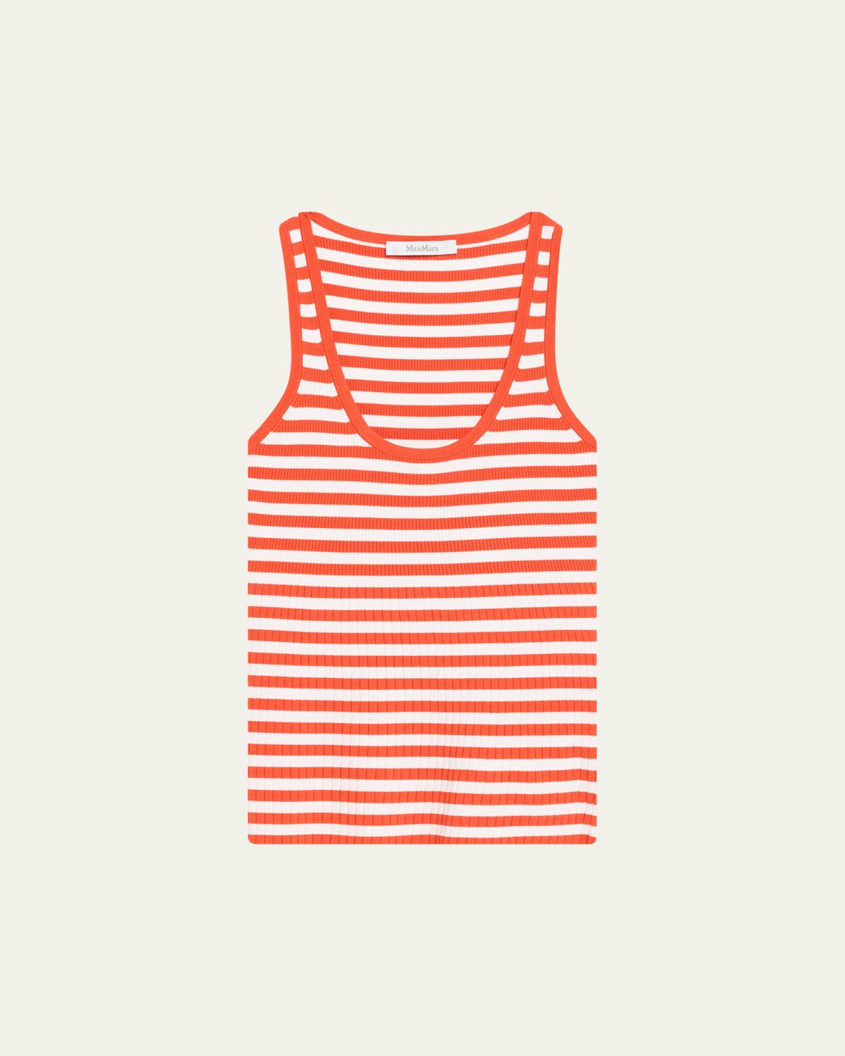 Max Mara Coral Striped Rib Tank Top | Thumbnail 6 Max Mara Coral Striped Rib Tank Top | Thumbnail 6