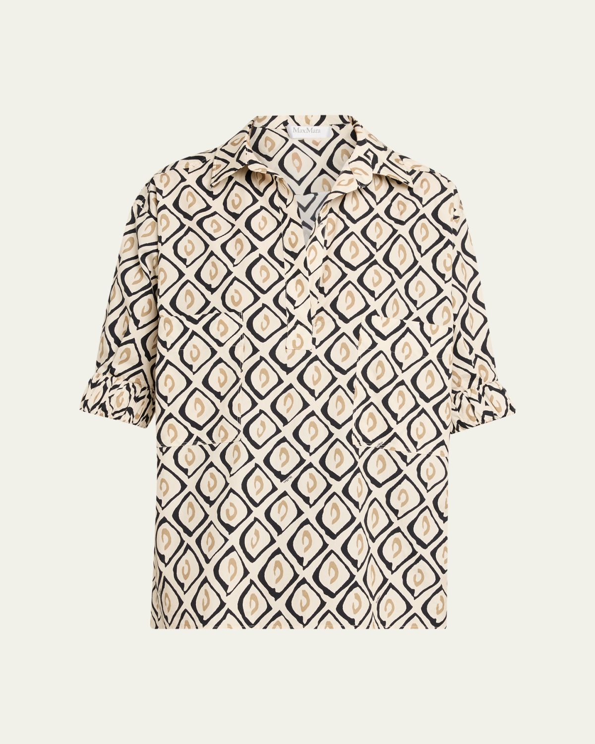 Max Mara Geometric-Print Cotton Shirt | Thumbnail 10 Max Mara Geometric-Print Cotton Shirt | Thumbnail 10