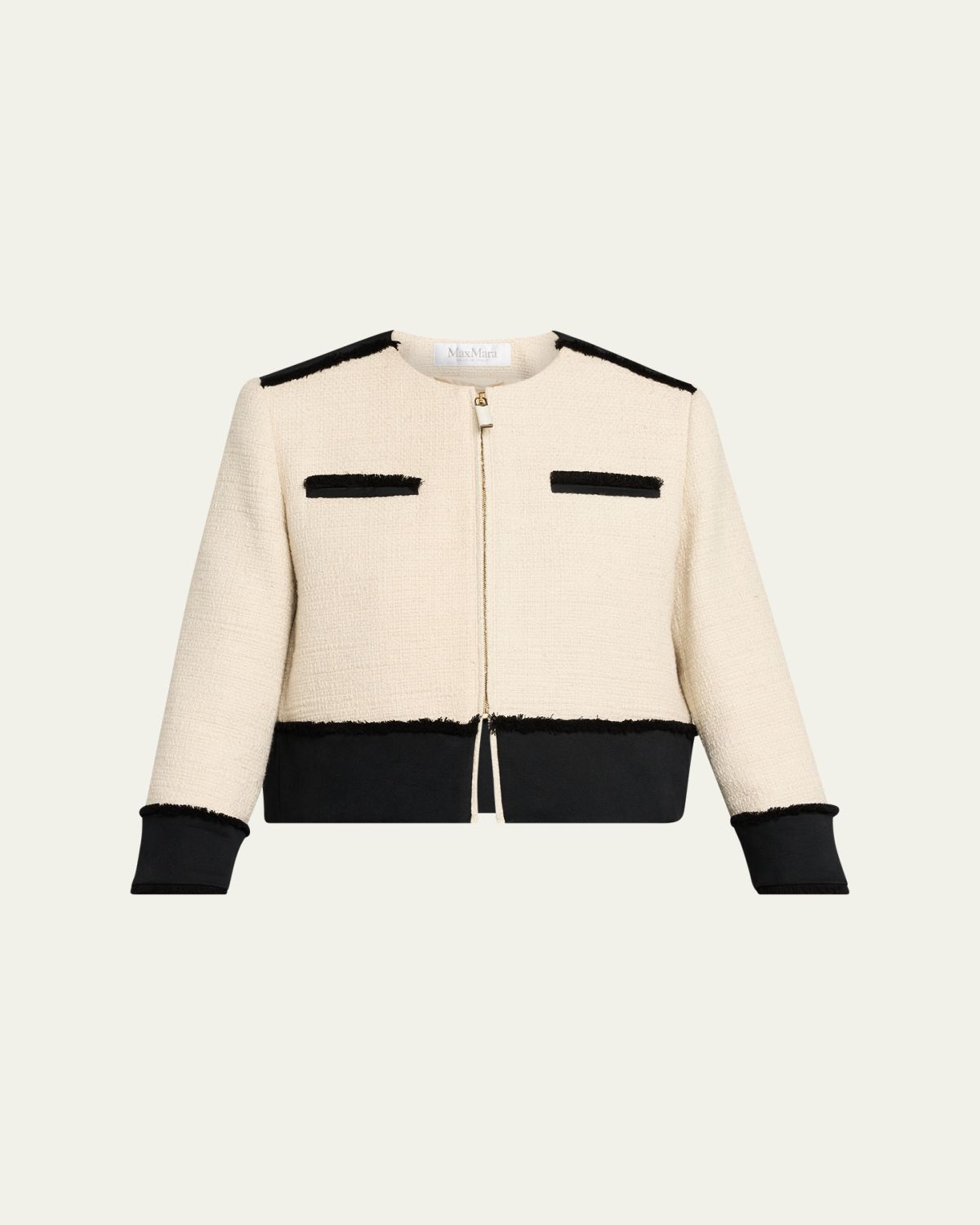 Max Mara Woven Fringe-Trim Crop Jacket | Thumbnail 8 Max Mara Woven Fringe-Trim Crop Jacket | Thumbnail 8