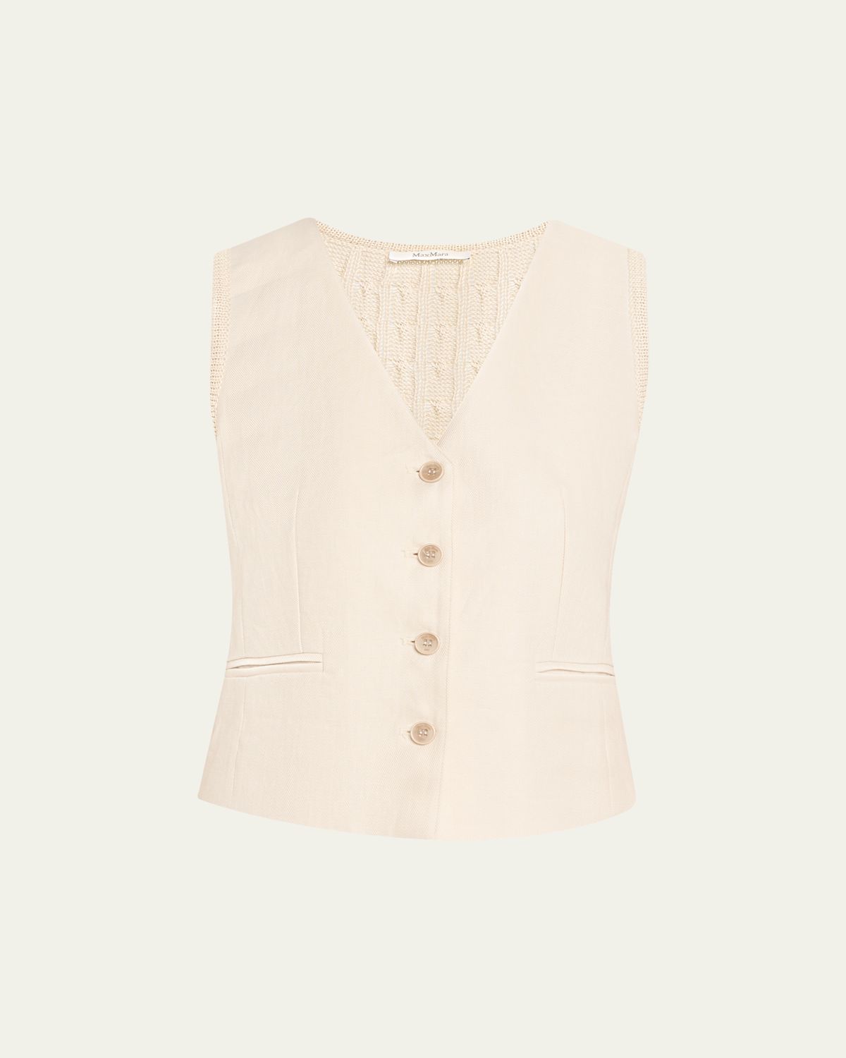 Max Mara Button-Down Mixed Media Vest | Thumbnail 6