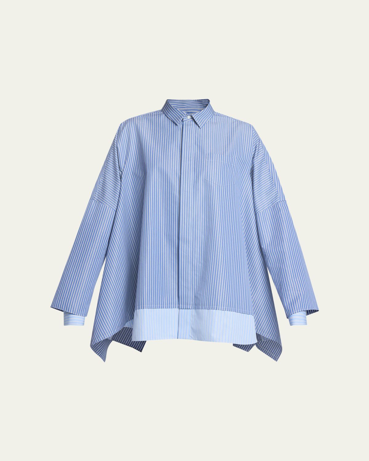 SACAI Striped Poplin Oversized Button-Down Shirt | Thumbnail 6 SACAI Striped Poplin Oversized Button-Down Shirt | Thumbnail 6