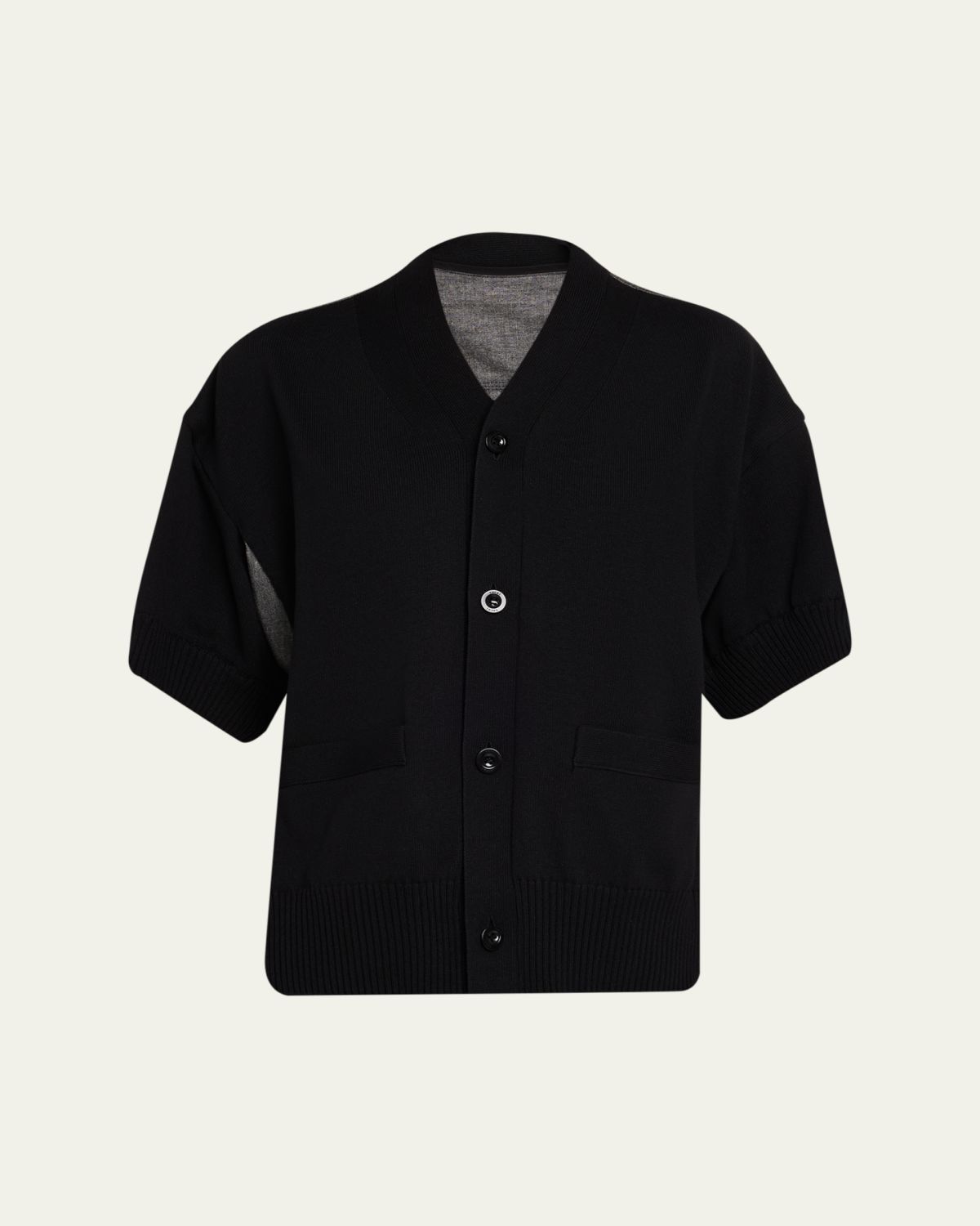 SACAI Mixed-Media V-Neck Cardigan | Thumbnail 10 SACAI Mixed-Media V-Neck Cardigan | Thumbnail 10