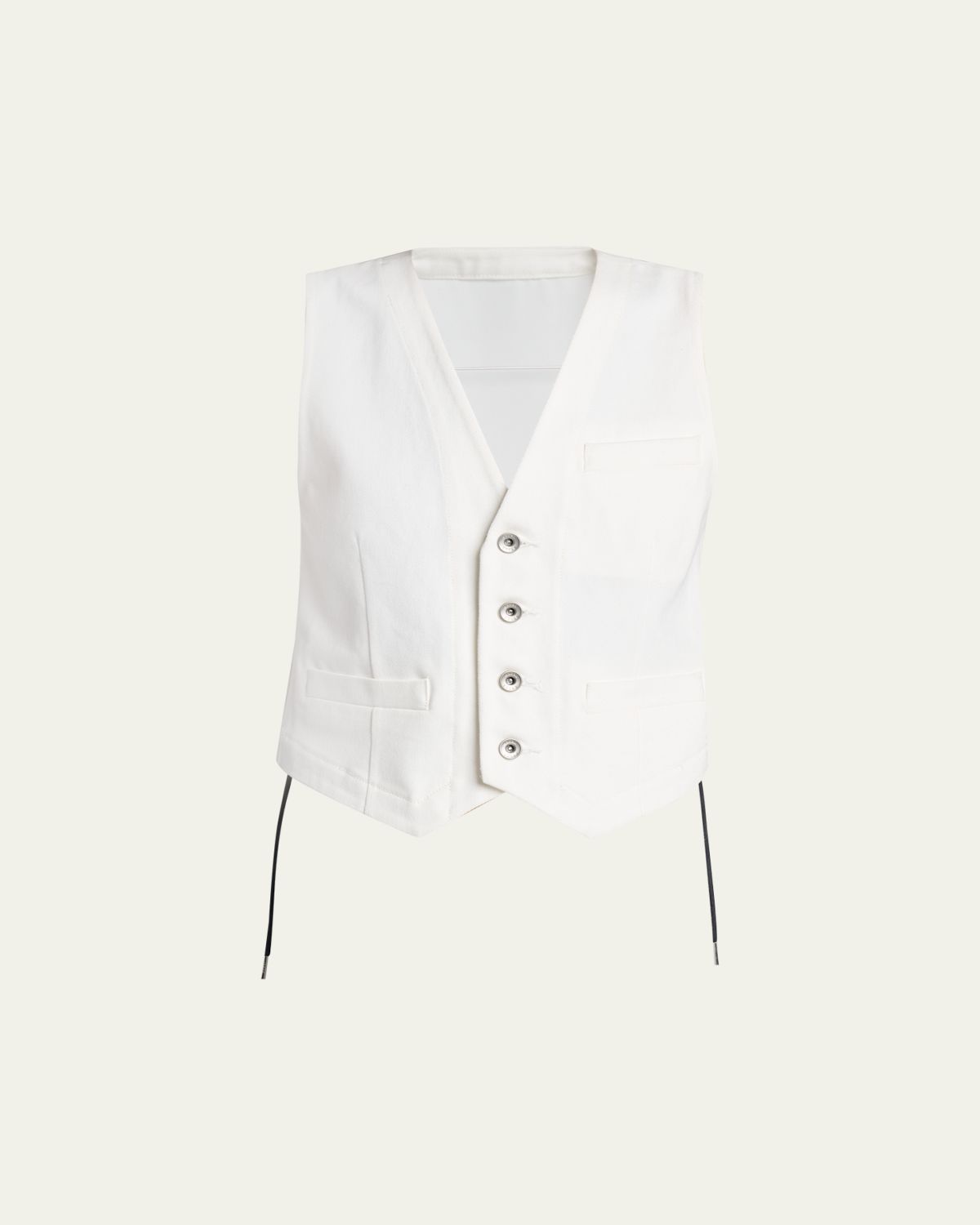 SACAI Mixed-Media Denim Vest